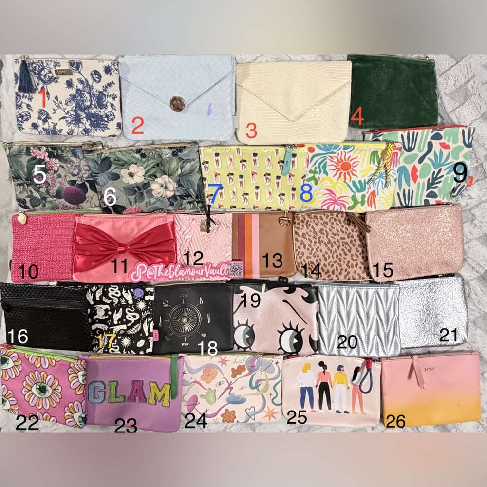 IPSY Assorted Makeup Bags Cute Designs-your choice:2/$6… 5/$10… all 29/$38